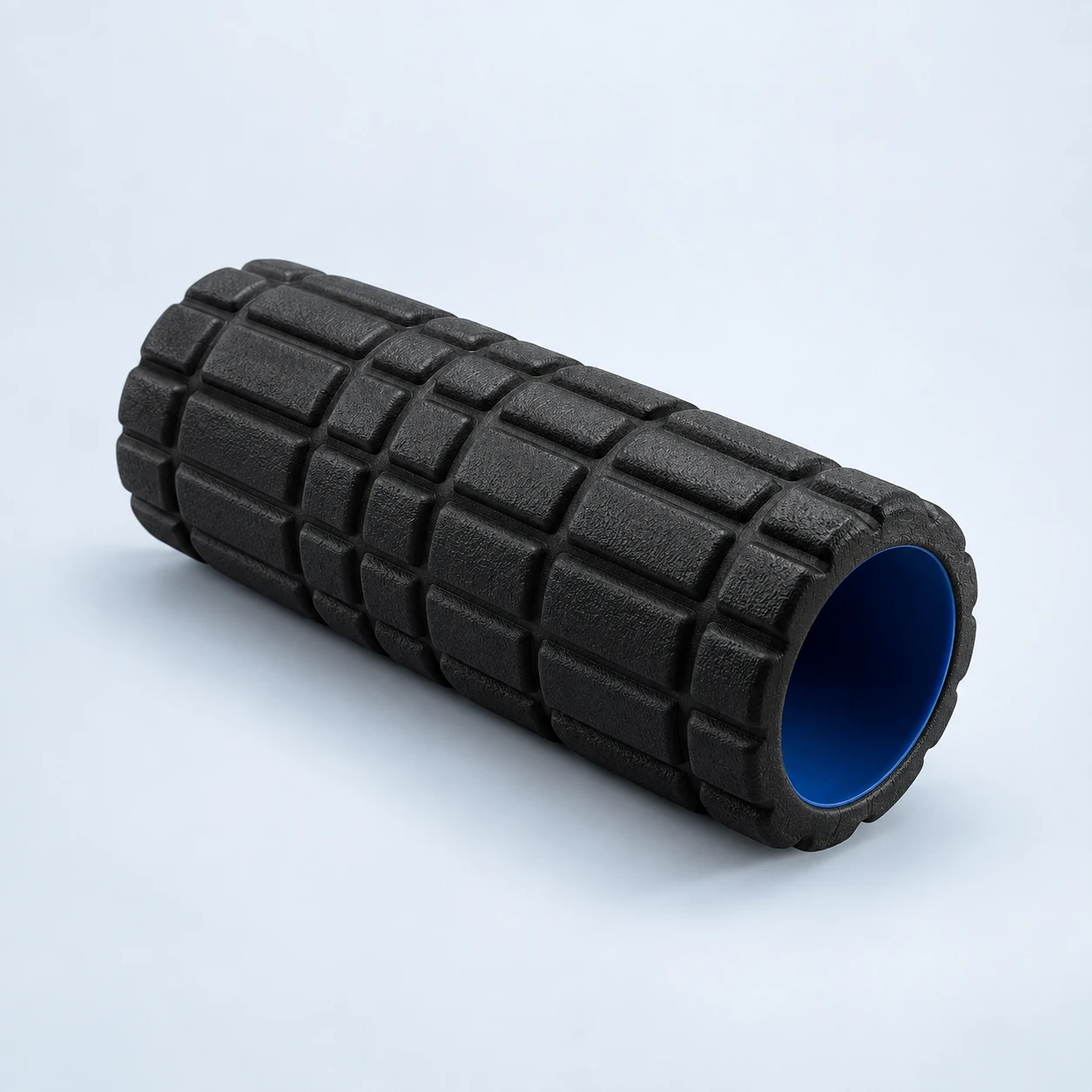 Black textured foam recovery roller with a cobalt inner core