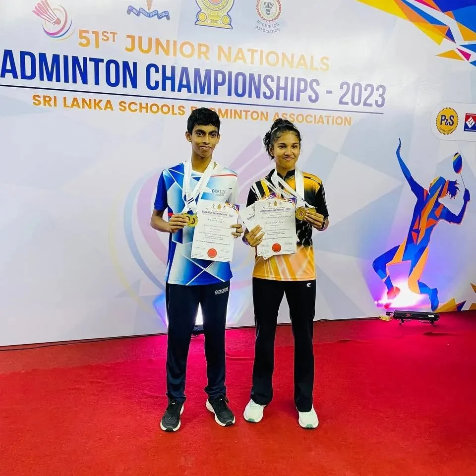 Keneth Aruggoda and Sithuli Ranasinghe at the 2023 junior nationals