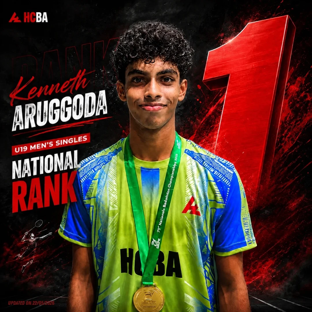 Keneth Aruggoda’s 2026 Sri Lanka Under-19 singles No. 1 ranking announcement